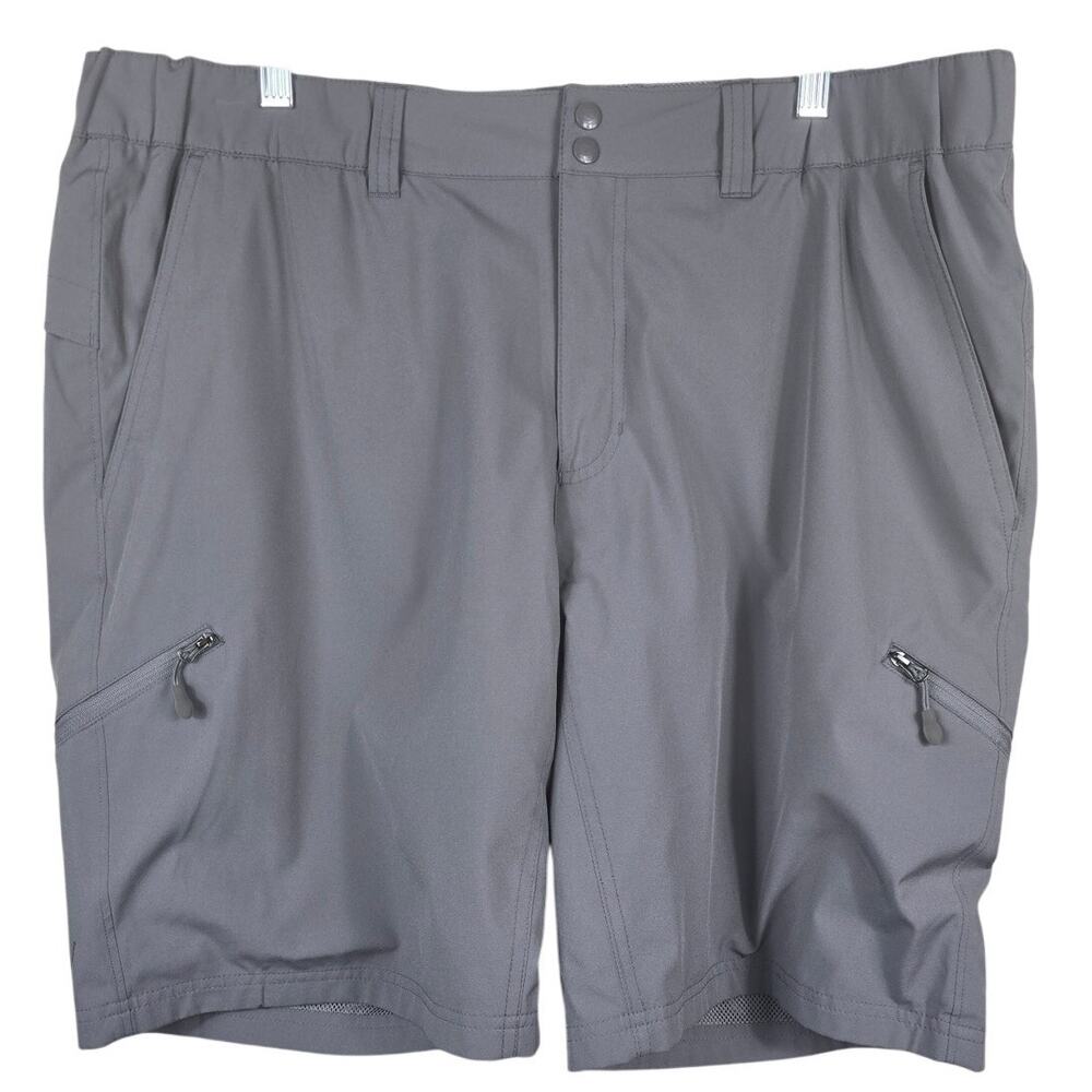 Reel Life Men's Gray Lined Athletic Fishing Front Pocket Shorts XL